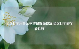 长途打车用什么软件最好最便宜,长途打车哪个软件好