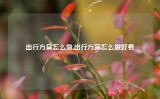 出行方案怎么做,出行方案怎么做好看