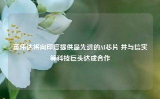 英伟达将向印度提供最先进的AI芯片 并与信实等科技巨头达成合作