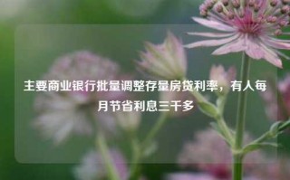 主要商业银行批量调整存量房贷利率，有人每月节省利息三千多