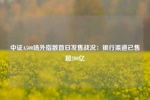 中证A500场外指数首日发售战况：银行渠道已售超200亿-第1张图片-出行攻略网