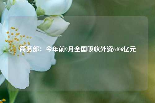 商务部：今年前9月全国吸收外资6406亿元-第1张图片-出行攻略网