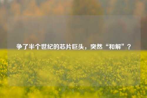 争了半个世纪的芯片巨头，突然“和解”？-第1张图片-出行攻略网