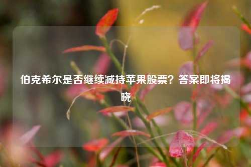 伯克希尔是否继续减持苹果股票？答案即将揭晓-第1张图片-出行攻略网