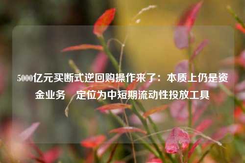 5000亿元买断式逆回购操作来了：本质上仍是资金业务 定位为中短期流动性投放工具-第1张图片-出行攻略网