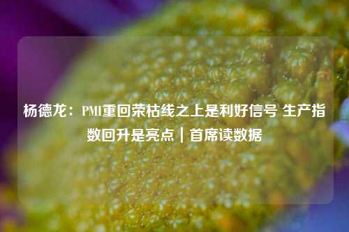 杨德龙：PMI重回荣枯线之上是利好信号 生产指数回升是亮点｜首席读数据-第1张图片-出行攻略网