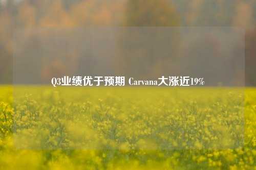 Q3业绩优于预期 Carvana大涨近19%-第1张图片-出行攻略网