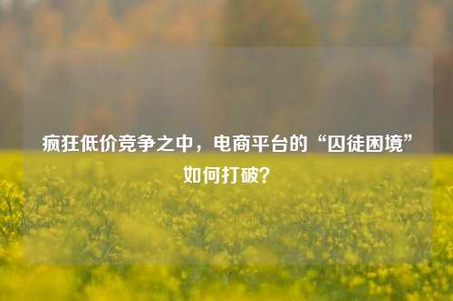 疯狂低价竞争之中，电商平台的“囚徒困境”如何打破？