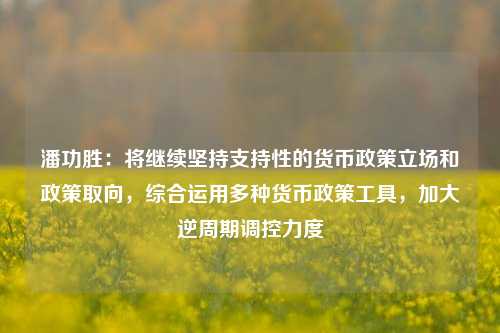 潘功胜：将继续坚持支持性的货币政策立场和政策取向，综合运用多种货币政策工具，加大逆周期调控力度