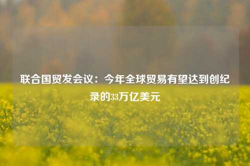 联合国贸发会议：今年全球贸易有望达到创纪录的33万亿美元