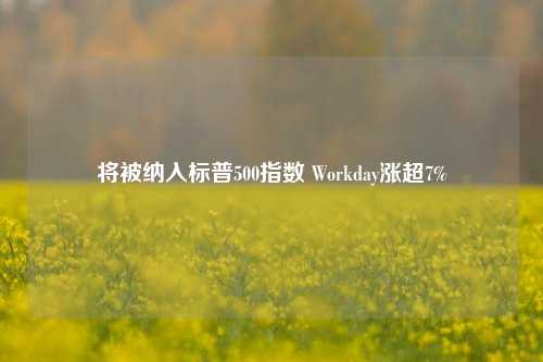 将被纳入标普500指数 Workday涨超7%